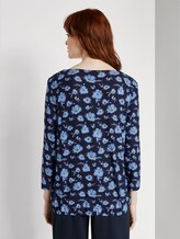 3/4 Shirt mit Henley-Ausschnitt - Frauen - navy flower design 3/4 Shirt mit Henley-Ausschnitt - Frauen - navy flower design - 2 - TOM TAILOR