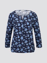 3/4 Shirt mit Henley-Ausschnitt - Frauen - navy flower design 3/4 Shirt mit Henley-Ausschnitt - Frauen - navy flower design - 7 - TOM TAILOR