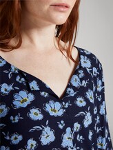 3/4 Shirt mit Henley-Ausschnitt - Frauen - navy flower design 3/4 Shirt mit Henley-Ausschnitt - Frauen - navy flower design - 9 - TOM TAILOR