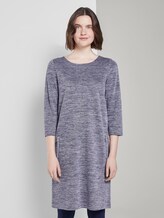Minikleid mit U-Boot-Ausschnitt - Frauen - blue chambray structure Minikleid mit U-Boot-Ausschnitt - Frauen - blue chambray structure - 1 - TOM TAILOR