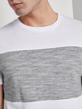T-shirt with colour blocking stripes - Men - White T-shirt with colour blocking stripes - Men - White - 10 - TOM TAILOR Denim