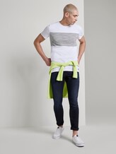 T-shirt with colour blocking stripes - Men - White T-shirt with colour blocking stripes - Men - White - 3 - TOM TAILOR Denim