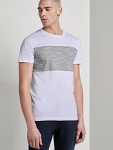 T-shirt with colour blocking stripes - Men - White T-shirt with colour blocking stripes - Men - White - 5 - TOM TAILOR Denim
