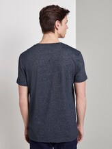 Strukturiertes T-Shirt mit Print - Männer - Sky Captain Blue Non-Solid Strukturiertes T-Shirt mit Print - Männer - Sky Captain Blue Non-Solid - 2 - TOM TAILOR Denim