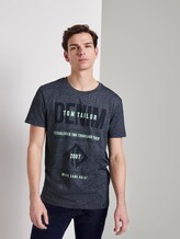 Strukturiertes T-Shirt mit Print - Männer - Sky Captain Blue Non-Solid Strukturiertes T-Shirt mit Print - Männer - Sky Captain Blue Non-Solid - 5 - TOM TAILOR Denim
