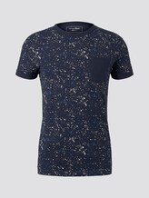 T-shirt with an all-over print - Men - navy blue white splashes print T-shirt with an all-over print - Men - navy blue white splashes print - 7 - TOM TAILOR Denim
