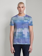 T-Shirt im Batik-Look - Männer - multicolor stripy batik print T-Shirt im Batik-Look - Männer - multicolor stripy batik print - 1 - TOM TAILOR Denim