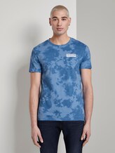 T-shirt in a batik look - Men - blue big batik print T-shirt in a batik look - Men - blue big batik print - 1 - TOM TAILOR Denim