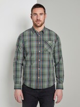 Kariertes Hemd - Männer - olive base blue check Kariertes Hemd - Männer - olive base blue check - 1 - TOM TAILOR