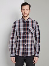 Kariertes Hemd - Männer - navy red check Kariertes Hemd - Männer - navy red check - 1 - TOM TAILOR
