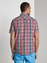 Kariertes Kurzarmhemd - Männer - red fil a fil blue check Kariertes Kurzarmhemd - Männer - red fil a fil blue check - 2 - TOM TAILOR