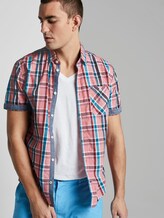 Kariertes Kurzarmhemd - Männer - red fil a fil blue check Kariertes Kurzarmhemd - Männer - red fil a fil blue check - 5 - TOM TAILOR