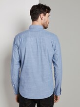 Fine shirt with chest pockets - Men - denim blue slub chambray Fine shirt with chest pockets - Men - denim blue slub chambray - 2 - TOM TAILOR