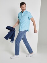 Fine short-sleeved shirt - Men - teal blue fil a fil check Fine short-sleeved shirt - Men - teal blue fil a fil check - 3 - TOM TAILOR