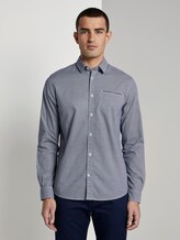 Patterned shirt - Men - white navy zick zack design Patterned shirt - Men - white navy zick zack design - 1 - TOM TAILOR