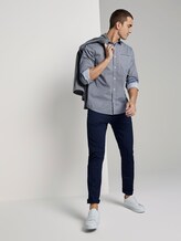 Patterned shirt - Men - white navy zick zack design Patterned shirt - Men - white navy zick zack design - 3 - TOM TAILOR