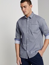 Patterned shirt - Men - white navy zick zack design Patterned shirt - Men - white navy zick zack design - 5 - TOM TAILOR