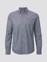 Patterned shirt - Men - white navy zick zack design Patterned shirt - Men - white navy zick zack design - 7 - TOM TAILOR