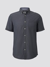 Strukturiertes Kurzarmhemd mit Streifen - Männer - navy light blue dobby stripe Strukturiertes Kurzarmhemd mit Streifen - Männer - navy light blue dobby stripe - 7 - TOM TAILOR