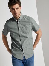 Strukturiertes Kurzarmhemd mit Streifen - Männer - olive white dobby stripe Strukturiertes Kurzarmhemd mit Streifen - Männer - olive white dobby stripe - 5 - TOM TAILOR