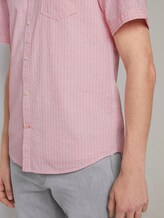 Strukturiertes Kurzarmhemd mit Streifen - Männer - red white dobby stripe Strukturiertes Kurzarmhemd mit Streifen - Männer - red white dobby stripe - 10 - TOM TAILOR