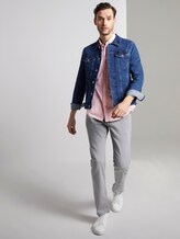 Strukturiertes Kurzarmhemd mit Streifen - Männer - red white dobby stripe Strukturiertes Kurzarmhemd mit Streifen - Männer - red white dobby stripe - 3 - TOM TAILOR