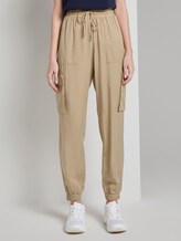 Weiche Cargo-Hose im Utility-Look - Frauen - dark beige Weiche Cargo-Hose im Utility-Look - Frauen - dark beige - 1 - TOM TAILOR Denim