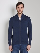Feine Strickjacke - Männer - navy blue heather yarn Feine Strickjacke - Männer - navy blue heather yarn - 1 - TOM TAILOR