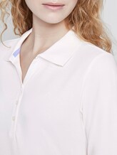 Polo shirt with a long button tab - Women - Whisper White Polo shirt with a long button tab - Women - Whisper White - 9 - TOM TAILOR