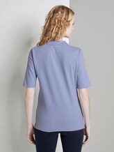 Poloshirt mit langer Knopfleiste - Frauen - Parisienne Blue Poloshirt mit langer Knopfleiste - Frauen - Parisienne Blue - 2 - TOM TAILOR