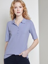 Poloshirt mit langer Knopfleiste - Frauen - Parisienne Blue Poloshirt mit langer Knopfleiste - Frauen - Parisienne Blue - 5 - TOM TAILOR