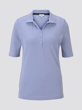 Poloshirt mit langer Knopfleiste - Frauen - Parisienne Blue Poloshirt mit langer Knopfleiste - Frauen - Parisienne Blue - 7 - TOM TAILOR