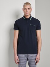 Poloshirt mit Kontraststreifen - Männer - Sky Captain Blue Poloshirt mit Kontraststreifen - Männer - Sky Captain Blue - 1 - TOM TAILOR Denim