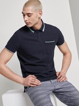 Poloshirt mit Kontraststreifen - Männer - Sky Captain Blue Poloshirt mit Kontraststreifen - Männer - Sky Captain Blue - 5 - TOM TAILOR Denim