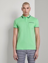 Polo shirt with contrasting stripes - Men - soft neo green Polo shirt with contrasting stripes - Men - soft neo green - 1 - TOM TAILOR Denim