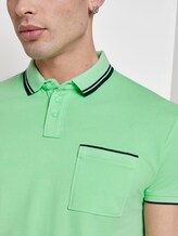 Polo shirt with contrasting stripes - Men - soft neo green Polo shirt with contrasting stripes - Men - soft neo green - 10 - TOM TAILOR Denim