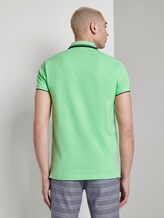 Polo shirt with contrasting stripes - Men - soft neo green Polo shirt with contrasting stripes - Men - soft neo green - 2 - TOM TAILOR Denim