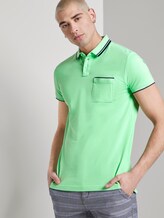 Polo shirt with contrasting stripes - Men - soft neo green Polo shirt with contrasting stripes - Men - soft neo green - 5 - TOM TAILOR Denim