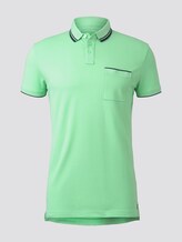 Polo shirt with contrasting stripes - Men - soft neo green Polo shirt with contrasting stripes - Men - soft neo green - 7 - TOM TAILOR Denim
