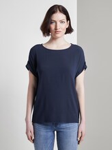 Blusenshirt mit Turn-Ups - Frauen - Real Navy Blue Blusenshirt mit Turn-Ups - Frauen - Real Navy Blue - 1 - TOM TAILOR Denim