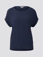 Blusenshirt mit Turn-Ups - Frauen - Real Navy Blue Blusenshirt mit Turn-Ups - Frauen - Real Navy Blue - 7 - TOM TAILOR Denim