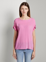Blusenshirt mit Turn-Ups - Frauen - bright pink Blusenshirt mit Turn-Ups - Frauen - bright pink - 1 - TOM TAILOR Denim