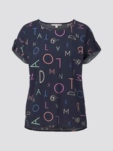 Blusenshirt mit Turn-Ups - Frauen - navy letter print Blusenshirt mit Turn-Ups - Frauen - navy letter print - 7 - TOM TAILOR Denim