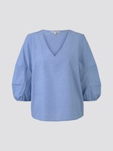 Bluse mit Ballonärmeln - Frauen - Light Blue Chambray Bluse mit Ballonärmeln - Frauen - Light Blue Chambray - 7 - TOM TAILOR Denim