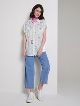 Printed shirt with a buttoned yoke - Women - off white letter print Printed shirt with a buttoned yoke - Women - off white letter print - 3 - TOM TAILOR Denim