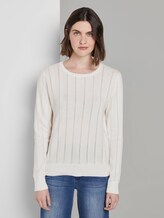 Strukturierter Strickpullover - Frauen - Whisper White Strukturierter Strickpullover - Frauen - Whisper White - 1 - TOM TAILOR