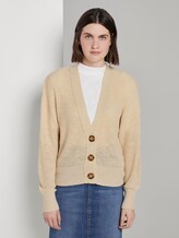Cardigan with balloon sleeves - Women - soft vanilla Cardigan with balloon sleeves - Women - soft vanilla - 1 - TOM TAILOR