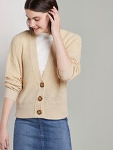 Cardigan with balloon sleeves - Women - soft vanilla Cardigan with balloon sleeves - Women - soft vanilla - 5 - TOM TAILOR