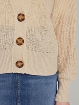 Cardigan with balloon sleeves - Women - soft vanilla Cardigan with balloon sleeves - Women - soft vanilla - 9 - TOM TAILOR