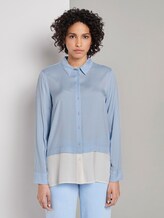 Gestreifte Double-Layer Bluse - Frauen - Soft Charming Blue Gestreifte Double-Layer Bluse - Frauen - Soft Charming Blue - 1 - Mine to five